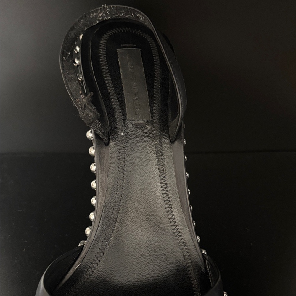 Alexander Wang Black Pointed Slingback Heels with Silver Studs - Picture 2 of 6